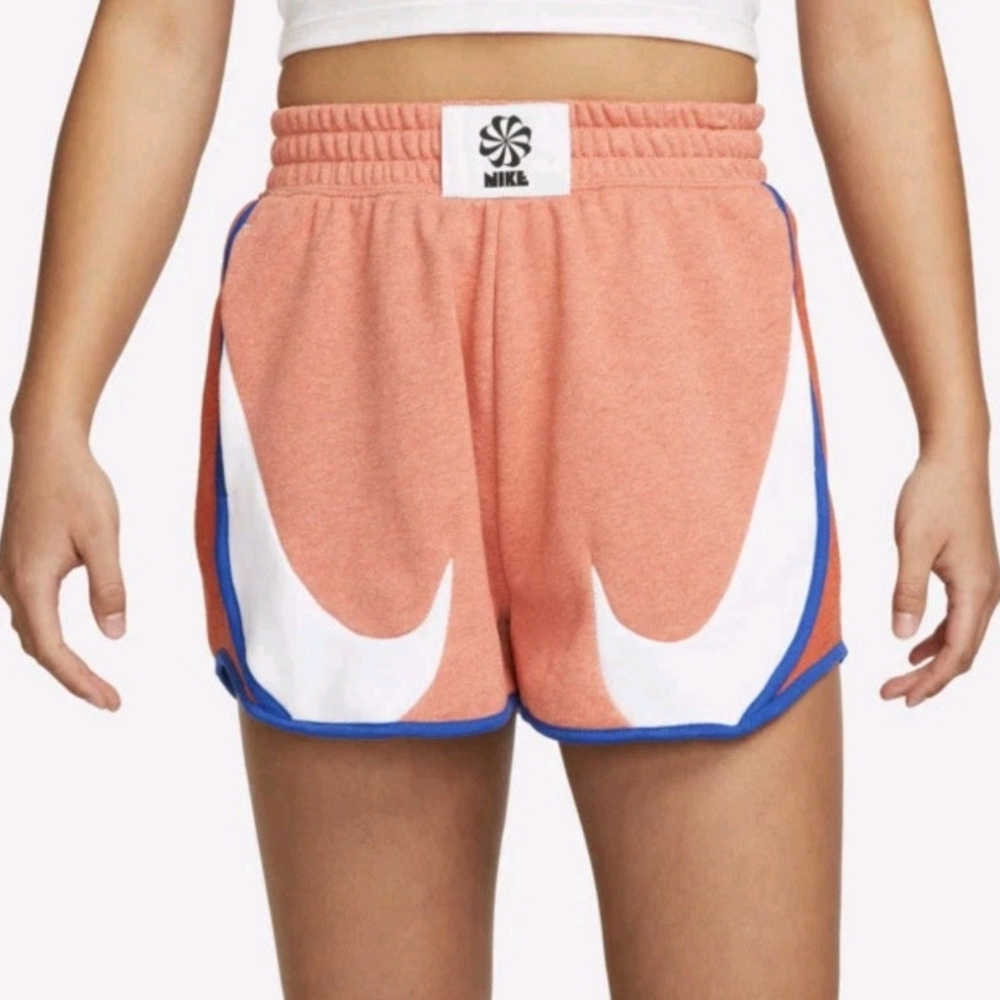 Nike Women’s Move To Zero High Rise Loose Fit Running Shorts Orange Blue Size L